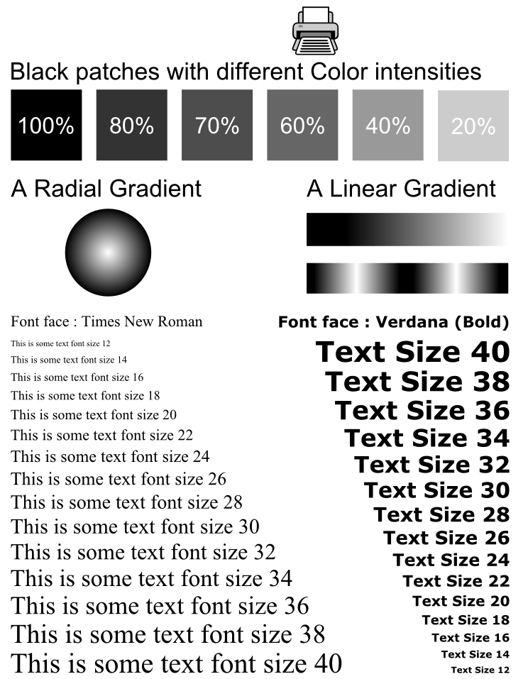 Black and White Printer test page